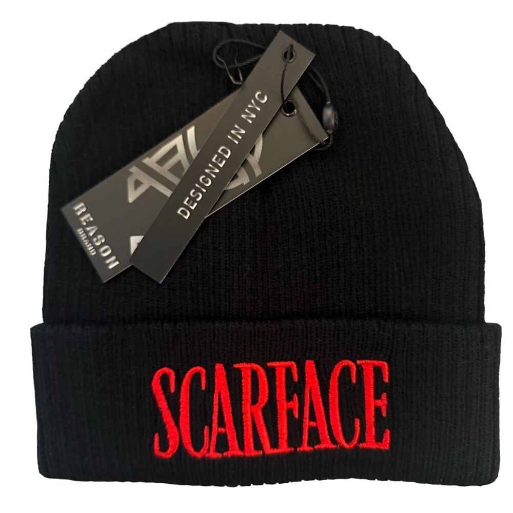 NWT Scarface Movie Woven Embroidered Beanie Unisex OS | Streetwear Gangster Punk